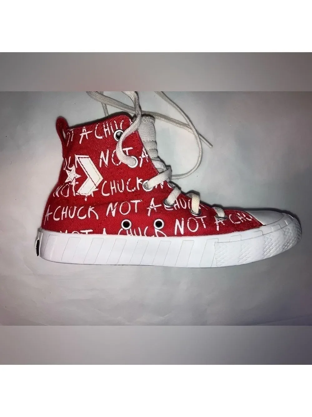 Converse UNT1TL3D Hi Top Not A Chuck Red/White Sneakers size little kids 13